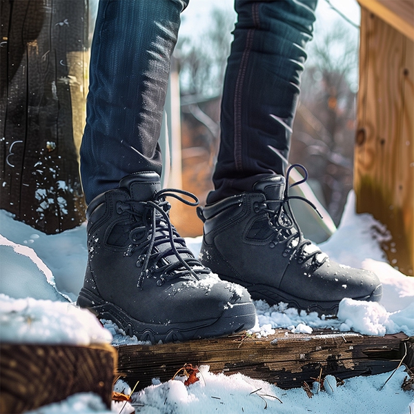 Men's Fur-Lined Thinsulate Waterproof Snow Boots - BLACK - 7